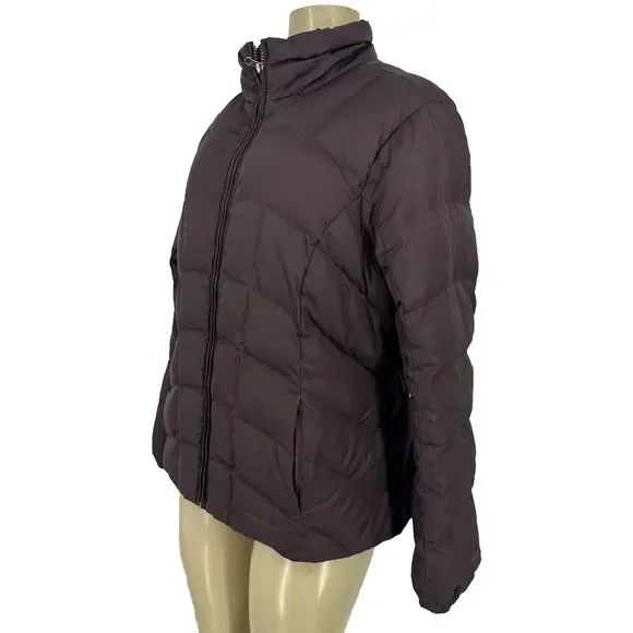 Eddie Bauer Women Large ZIP Up Puffer Down Jacket Winter Outdoors CLT - Picture 2 of 8